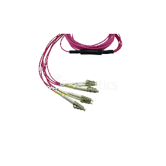 Dell EMC CBL-MPO12-4LC-OM4-20M compatible MPO-4xLC Multimode OM4 Jarretière Optique 20 mètre-Lire la description