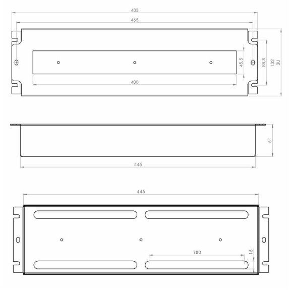 Pannello di distribuzione di tensione 3U per armadio Rack 19" Nero RAL9005 VDP19-3U-B-Leggi tutto
