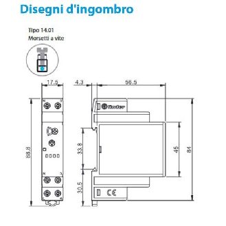 Temporizzatore luce scale 8 funzioni 16A con morsetti a vite montaggio barra DIN Tipo 14.01  140182300000-Leggi tutto