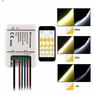 Controller dimmer Wi-Fi per strisce led wifi gestione remota da smartphone google alexa Smart Home VT-5009  - sku 8426-Leggi tutto
