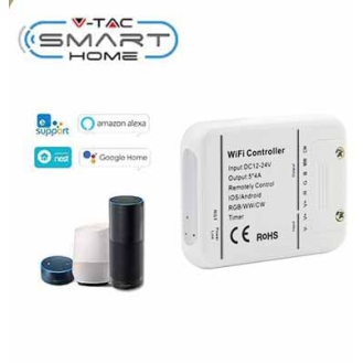 Controller dimmer Wi-Fi per strisce led wifi gestione remota da smartphone google alexa Smart Home VT-5009  - sku 8426-Leggi tutto