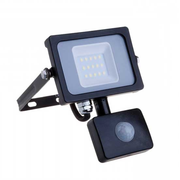 PRO VT-10-S faro led 10W ultra slim nero con sensore PIR bianco naturale 4000K IP65 - SKU 437-Leggi tutto