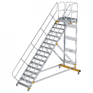 Plattformtreppe fahrbar 45° Stufenbreite 1000mm 17 Stufen-Beschreibung lesen