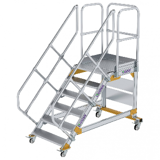 Plattformtreppe fahrbar 45° Stufenbreite 800mm 6 Stufen-Beschreibung lesen