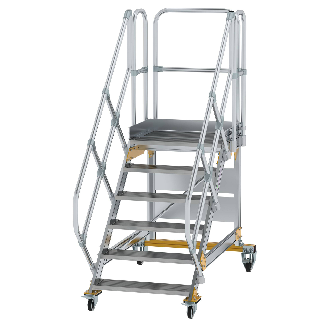 Plattformtreppe fahrbar 45° Stufenbreite 800mm 6 Stufen-Beschreibung lesen