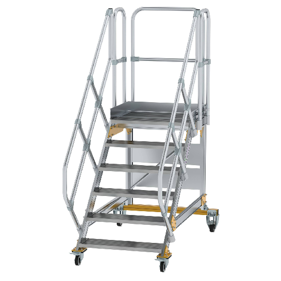 Fahrbare Plattformtreppe 45° mit 6 Stufen Fahrbare Plattformtreppe 45° mit 6 Stufen-Beschreibung lesen