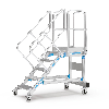 Mobile Plattformtreppe mit 45° Neigung und 5 Stufen