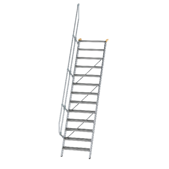 Escaleras 60° con pasamanos, ancho de peldaño 800 mm, 13 peldaños-Leer más