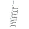 Ortsfeste Aluminiumtreppe 60° mit Handlauf