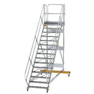 Plattformtreppe fahrbar 45° Stufenbreite 1000mm 15 Stufen-Beschreibung lesen