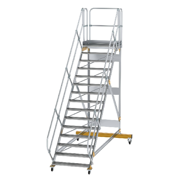 Scala a piattaforma mobile 45° larghezza gradino 1000 mm 15 gradini-Leggi tutto