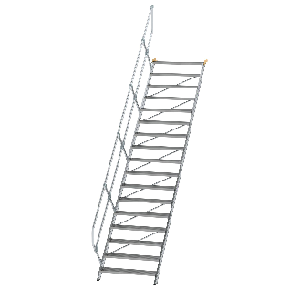 Treppe 45° inkl. Handlauf, 1000mm Stufenbreite, 17 Stufen-Beschreibung lesen