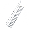 Treppe 45° inkl. Handlauf, 800mm Stufenbreite, 16 Stufen