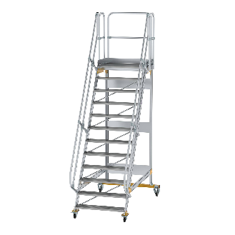 Plattformtreppe fahrbar 60° Stufenbreite 1000mm 12 Stufen-Beschreibung lesen