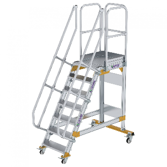 Plattformtreppe fahrbar 60° Stufenbreite 600mm 7 Stufen-Beschreibung lesen
