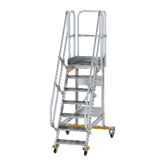 Plattformtreppe fahrbar 60° Stufenbreite 600mm 7 Stufen-Beschreibung lesen