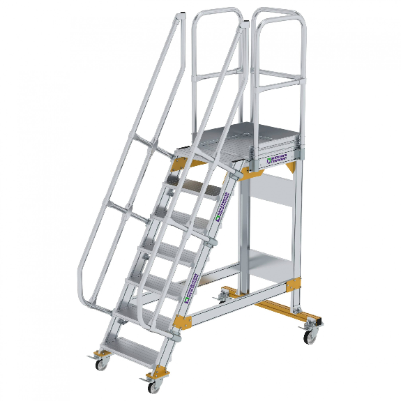 Plattformtreppe fahrbar 60° Stufenbreite 600mm 7 Stufen Plattformtreppe fahrbar 60° Stufenbreite 600mm 7 Stufen-Beschreibung lesen