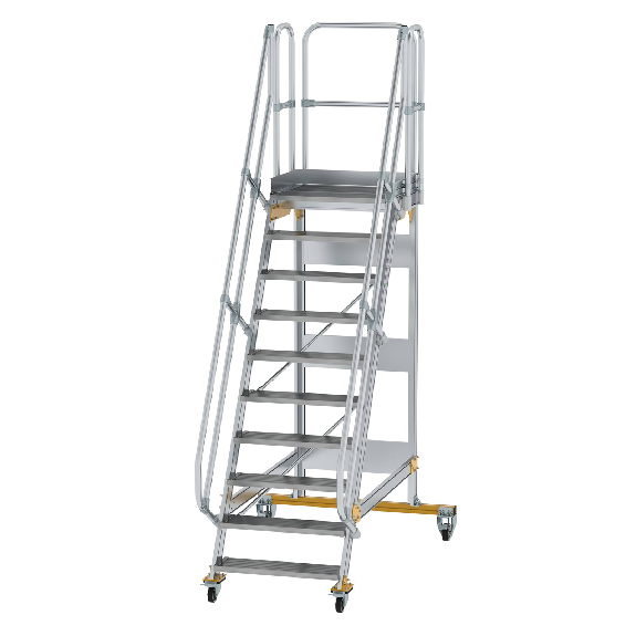 Plattformtreppe fahrbar 60° Stufenbreite 800mm 10 Stufen-Beschreibung lesen
