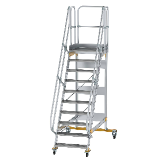 Plattformtreppe fahrbar 60° Stufenbreite 800mm 10 Stufen-Beschreibung lesen