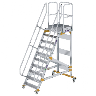 Plattformtreppe fahrbar 60° Stufenbreite 800mm 10 Stufen-Beschreibung lesen