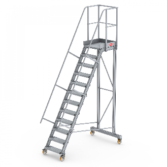 Podesttreppe fahrbar 60° 12 Stufen-Beschreibung lesen