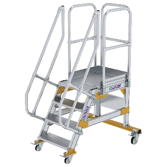 Plattformtreppe fahrbar 60° Stufenbreite 600mm 4 Stufen-Beschreibung lesen