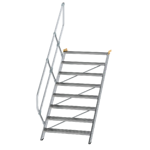 Treppe 45° inkl. Handlauf, 1000mm Stufenbreite, 8 Stufen Treppe 45° inkl. Handlauf, 1000mm Stufenbreite, 8 Stufen-Beschreibung lesen