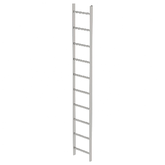 Schachtleiter aus Edelstahl 400mm breit 10 Sprossen 2,80m lang-Beschreibung lesen