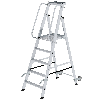 Aluminium-Stehleiter mit Rollen und Griff 5 Stufen