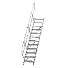 Treppe 45° inkl. Handlauf, 600mm Stufenbreite, 12 Stufen