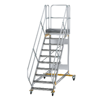Plattformtreppe fahrbar 45° Stufenbreite 800mm 10 Stufen-Beschreibung lesen