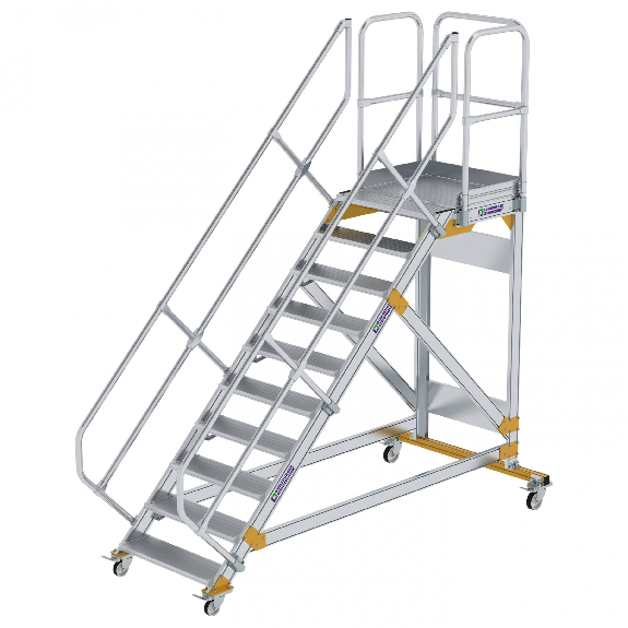 Plattformtreppe fahrbar 45° Stufenbreite 800mm 10 Stufen Plattformtreppe fahrbar 45° Stufenbreite 800mm 10 Stufen-Beschreibung lesen