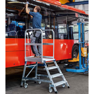 Podestleiter fahrbar mit 4 Leichtmetall-Stufen-Beschreibung lesen