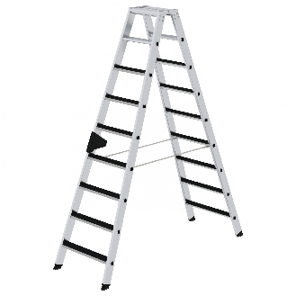 Stehleiter beidseitig begehbar mit clip-step 2x9 Stufen-Beschreibung lesen