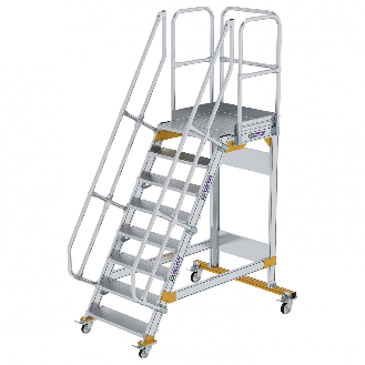 Plattformtreppe fahrbar 60° Stufenbreite 800mm 8 Stufen-Beschreibung lesen