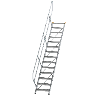 Treppe 45° inkl. Handlauf, 600mm Stufenbreite, 14 Stufen-Beschreibung lesen