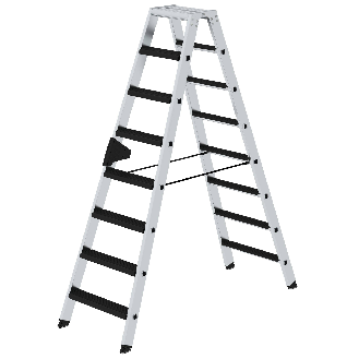 Stehleiter beidseitig begehbar mit relax-step 2x8 Stufen-Beschreibung lesen