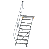 Treppe mit Plattform 45°, Handlauf, 800mm Stufenbreite, 9 Stufen Treppe mit Plattform 45°, Handlauf, 800mm Stufenbreite, 9 Stufen