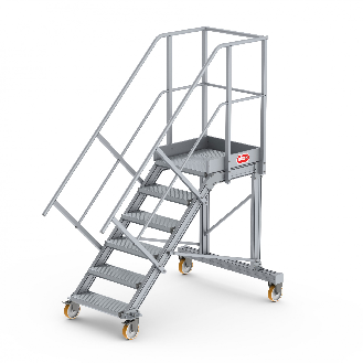Podesttreppe fahrbar 45° 6 Stufen-Beschreibung lesen