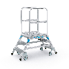 Podestleiter fahrbar mit 2x3 Leichtmetall-Stufen Podestleiter fahrbar mit 2x3 Leichtmetall-Stufen