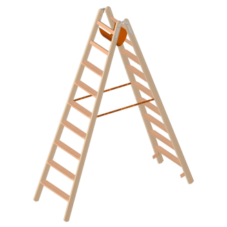 Layher 1020 Holzstehleiter mit 2x9 Stufen-Beschreibung lesen