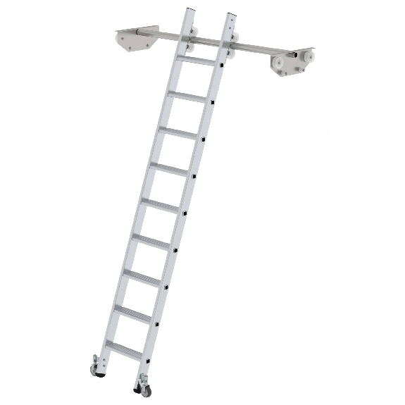 Aluminium-Regalleiter für Doppelregal 9 Stufen Aluminium-Regalleiter für Doppelregal 9 Stufen-Beschreibung lesen