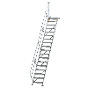 Treppe mit Plattform 45°, Handlauf, 600mm Stufenbreite, 17 Stufen Treppe mit Plattform 45°, Handlauf, 600mm Stufenbreite, 17 Stufen