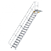 Treppe mit Plattform 45°, Handlauf, 600mm Stufenbreite, 18 Stufen Treppe mit Plattform 45°, Handlauf, 600mm Stufenbreite, 18 Stufen