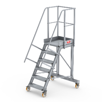 Podesttreppe fahrbar 60° 6 Stufen-Beschreibung lesen