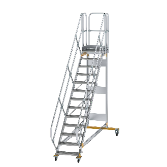Plattformtreppe fahrbar 45° Stufenbreite 600mm 13 Stufen-Beschreibung lesen