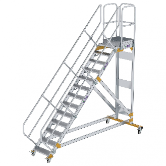 Plattformtreppe fahrbar 45° Stufenbreite 600mm 13 Stufen-Beschreibung lesen