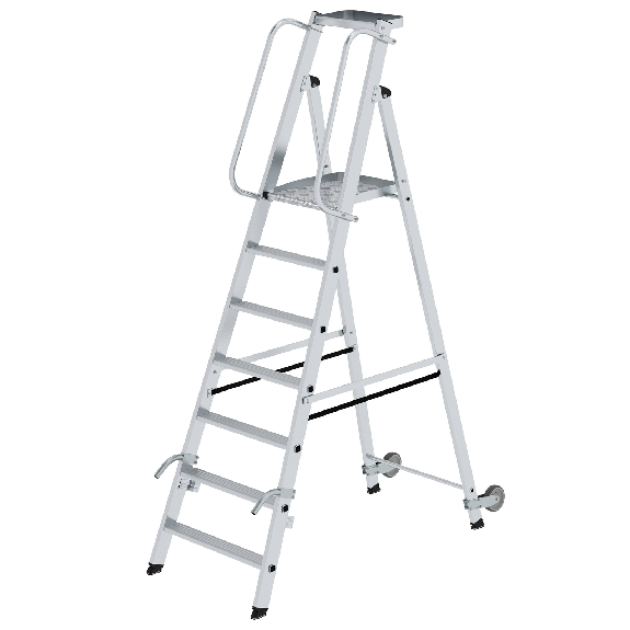 Aluminium-Stehleiter mit Rollen und Griff 7 Stufen Aluminium-Stehleiter mit Rollen und Griff 7 Stufen-Beschreibung lesen