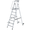 Aluminium-Stehleiter mit Rollen und Griff 7 Stufen Aluminium-Stehleiter mit Rollen und Griff 7 Stufen