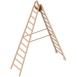 Layher 1053 Holzstehleiter nach Ö-Norm Z1501 2x12 Sprossen-Beschreibung lesen